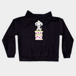 Dalmatian dog Jumping out of a cake Kids Hoodie